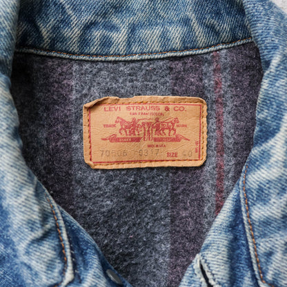 Levi's Blanket Lined Denim Trucker Jacket - 80s (S)