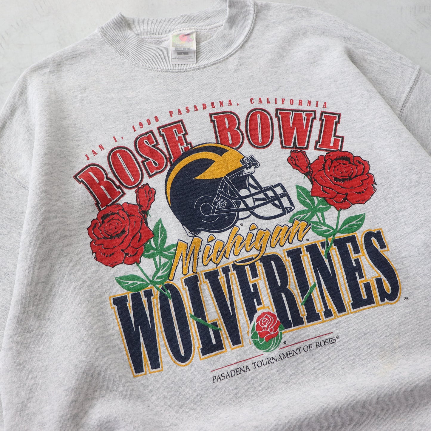 Vintage 90s Michigan Wolverines Rose Bowl NCAA Sweatshirt - L