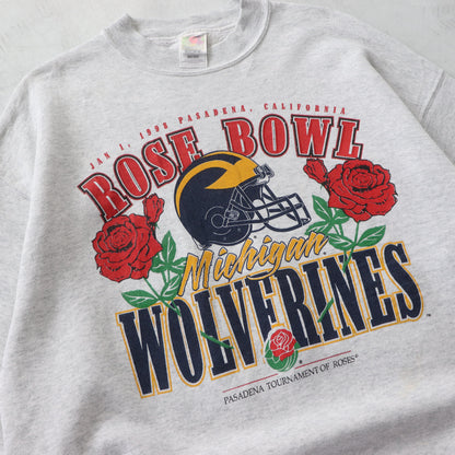 Vintage 90s Michigan Wolverines Rose Bowl NCAA Sweatshirt - L