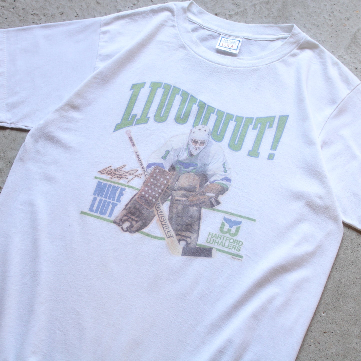 Vintage 80s Hartford Whalers NHL Tee - L