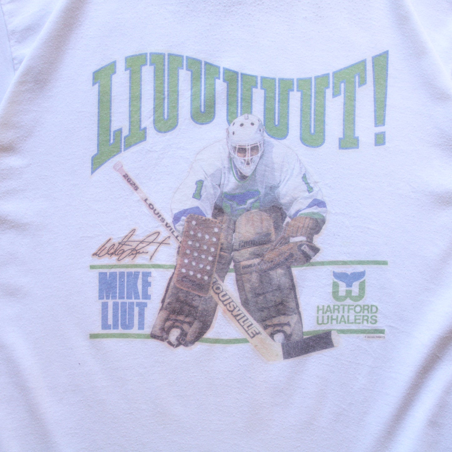 Vintage 80s Hartford Whalers NHL Tee - L