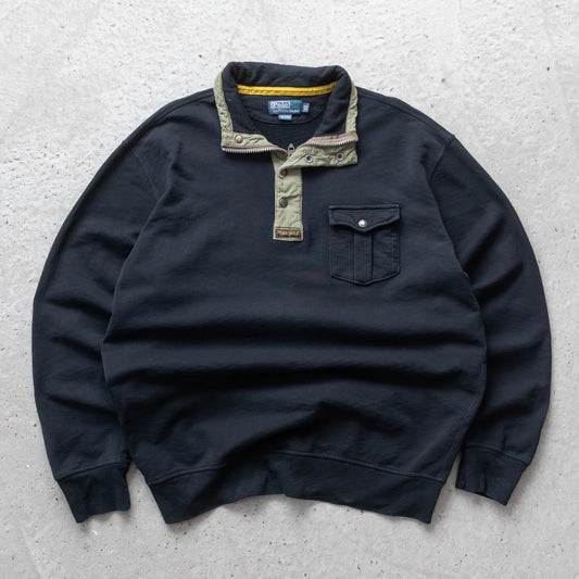 Polo Ralph Lauren 1/4 Zip Utility Sweatshirt - 90s (XL)