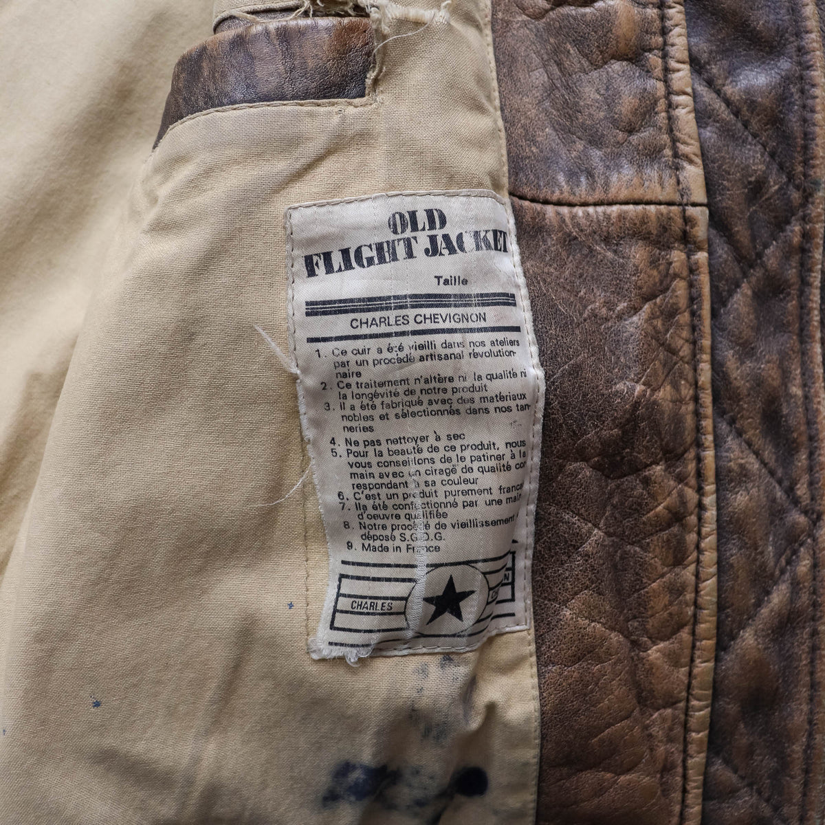 Charles Chevignon 61st Fighter Squadron Leather Flight Jacket - 80s (XL)