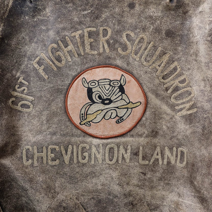 Charles Chevignon 61st Fighter Squadron Leather Flight Jacket - 80s (XL)