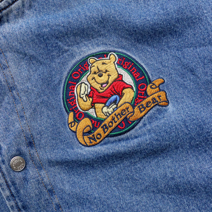 Winnie The Pooh Disney Denim Varsity Bomber Jacket - 90s (S)