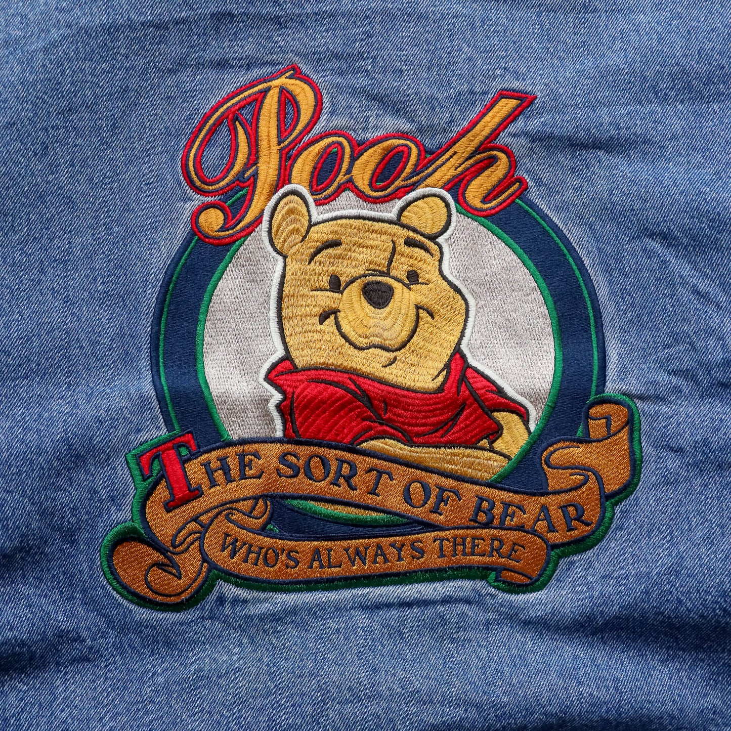 Winnie The Pooh Disney Denim Varsity Bomber Jacket - 90s (S)