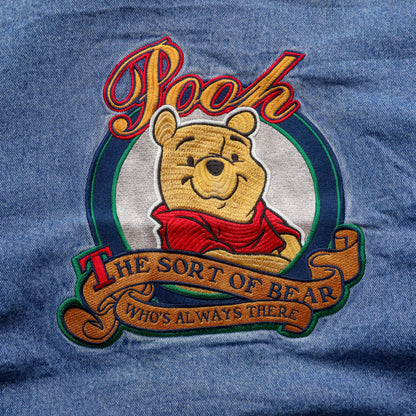 Winnie The Pooh Disney Denim Varsity Bomber Jacket - 90s (S)