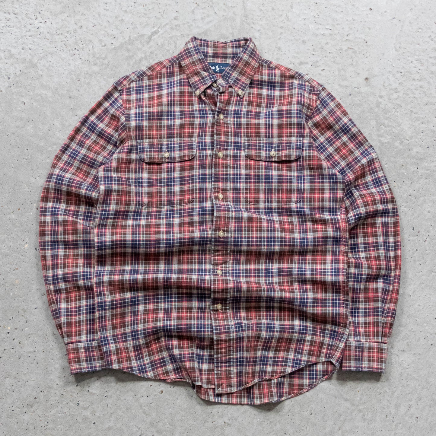 Polo Ralph Lauren Leather Patch Button Up Shirt - 90s (S)