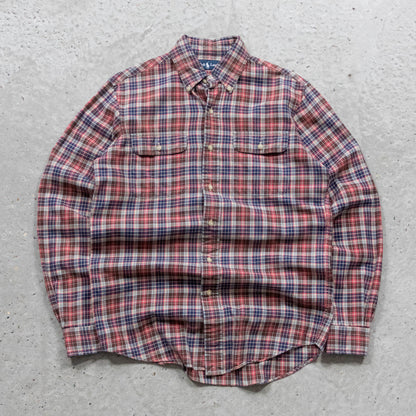 Polo Ralph Lauren Leather Patch Button Up Shirt - 90s (S)