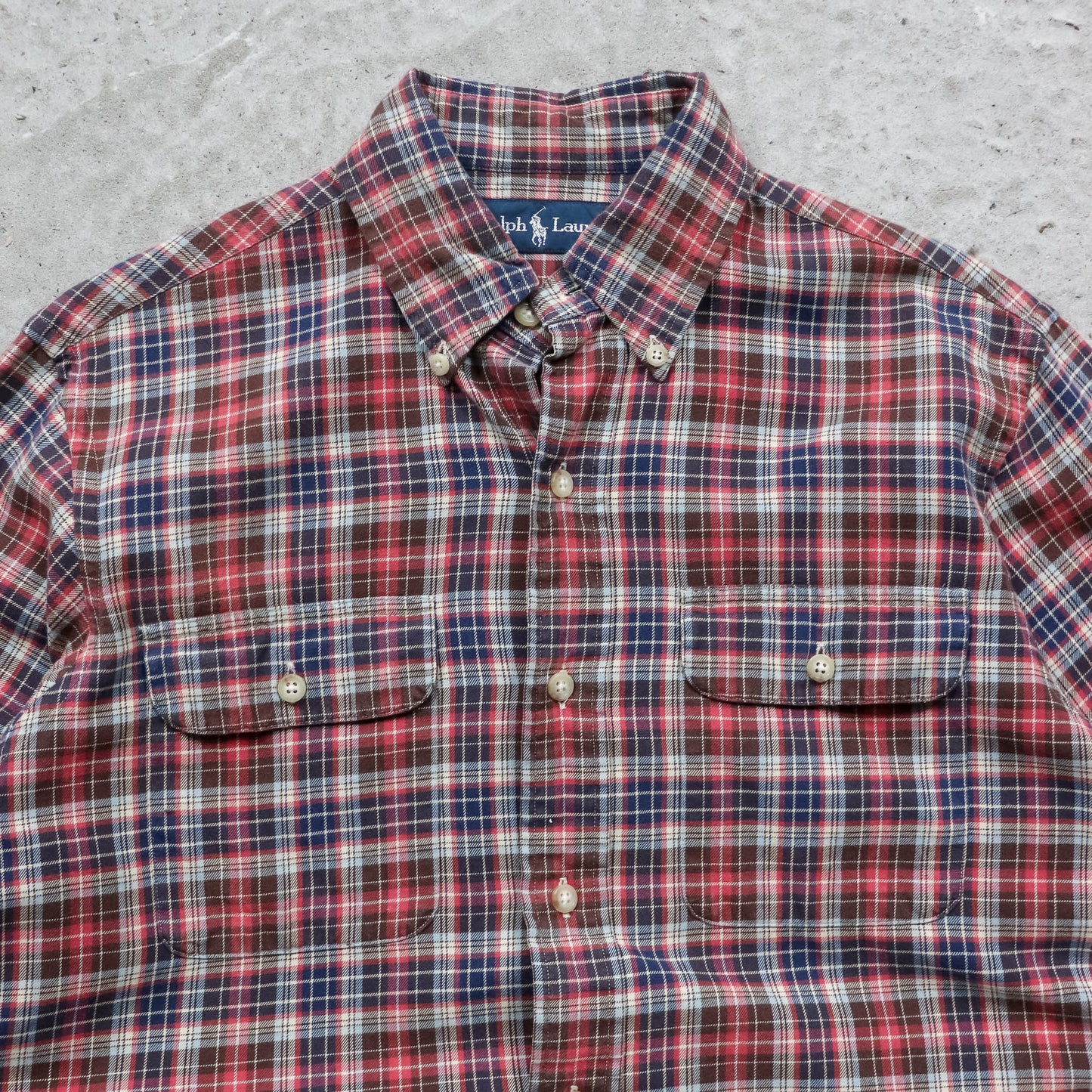 Polo Ralph Lauren Leather Patch Button Up Shirt - 90s (S)