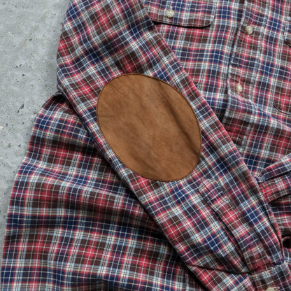 Polo Ralph Lauren Leather Patch Button Up Shirt - 90s (S)