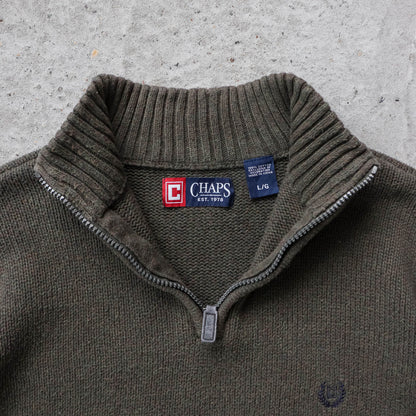 Chaps Ralph Lauren 1/4 Zip Knit Sweater - 2000s (L)