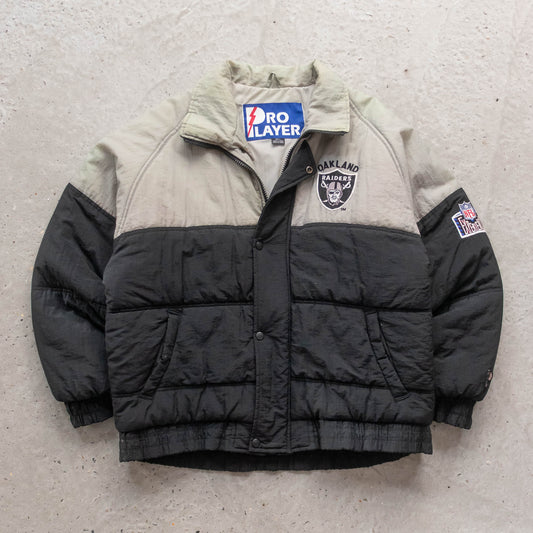 Oakland Raiders Pro Player NFL Puffer Jacket - 90s (L)