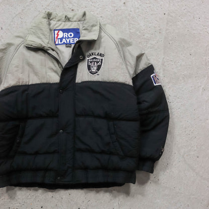 Oakland Raiders Pro Player NFL Puffer Jacket - 90s (L)
