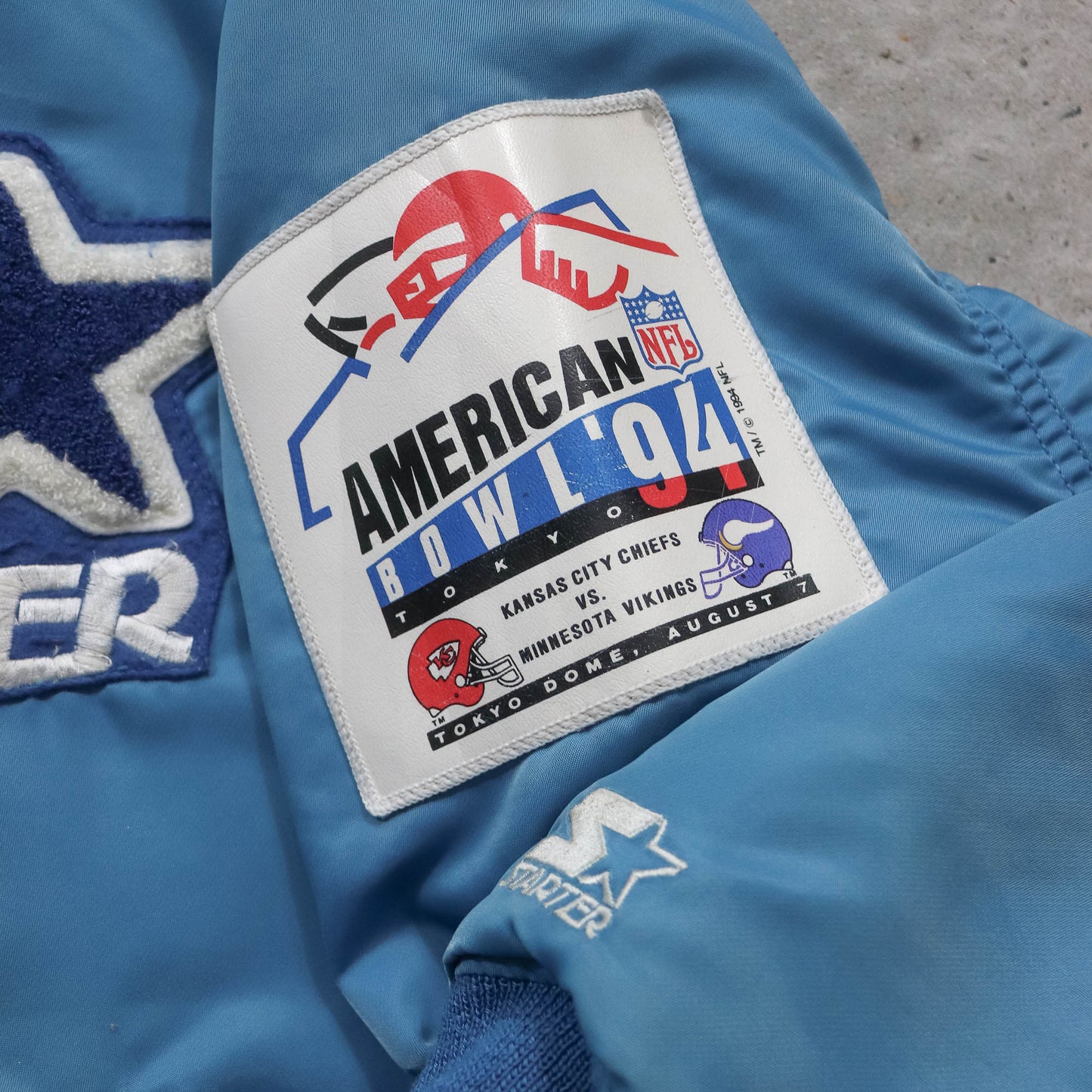 NFL American Bowl Starter Quilted Bomber Jacket - 1994 (XL)
