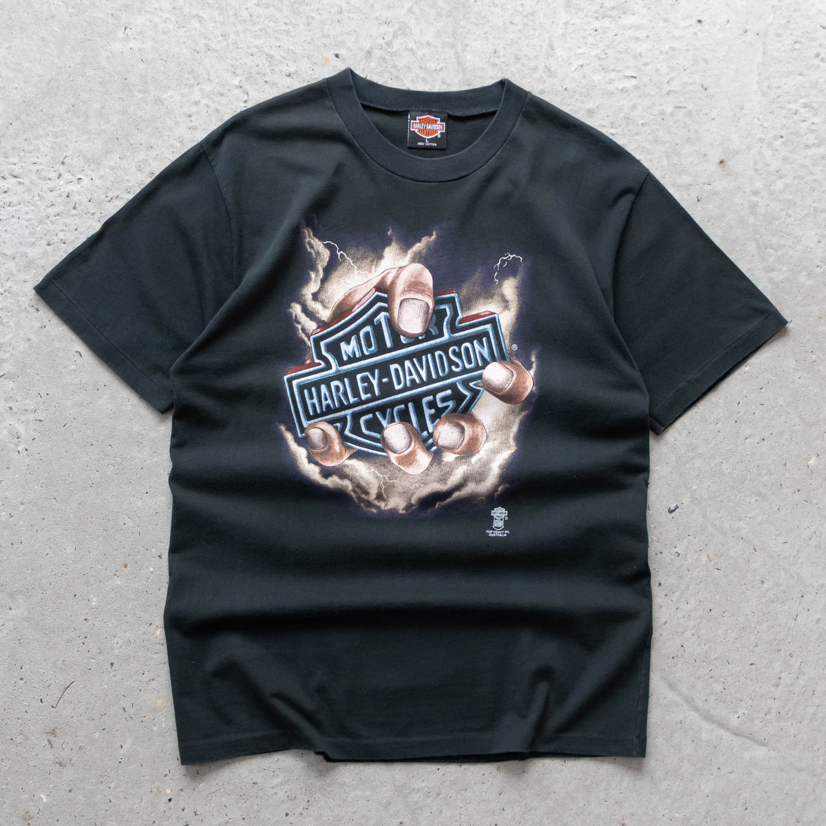Harley Davidson Fist Of God Top Heavy Tee - 90s (L)