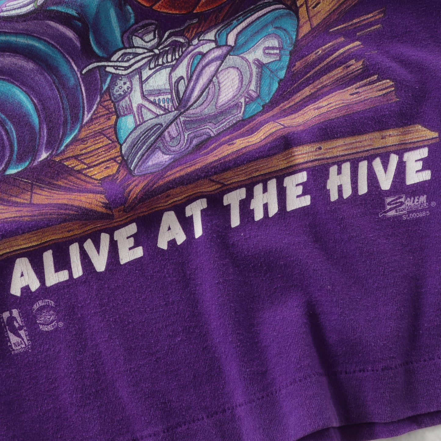 Vintage 90s Charlotte Hornets Salem NBA Tee - M