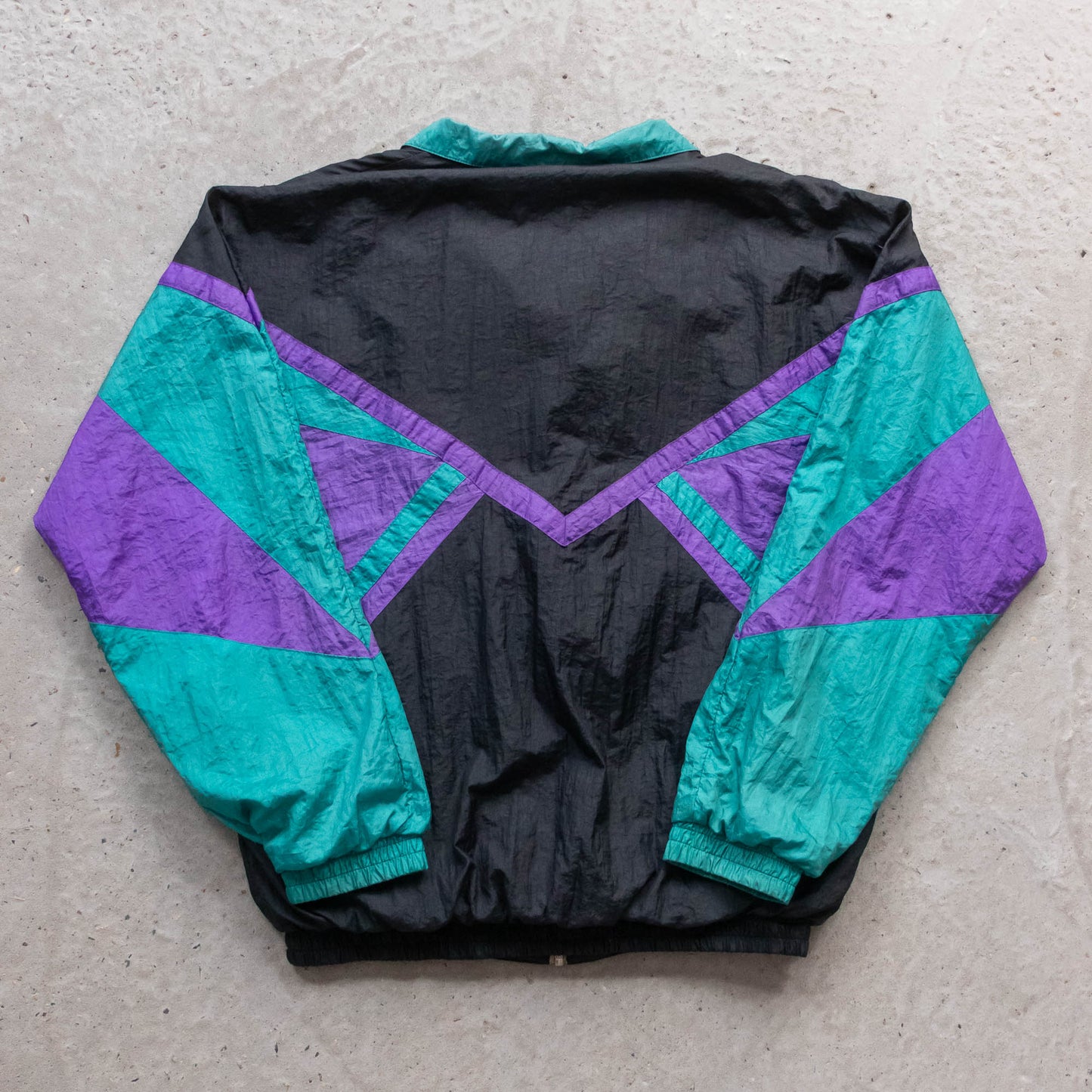 ASICS Colourblock Windbreaker Jacket - 80s (L)