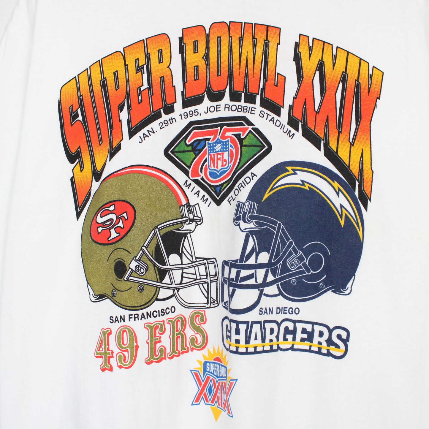 Vintage 1995 Super Bowl XXIX 49ers vs Chargers NFL Tee - L