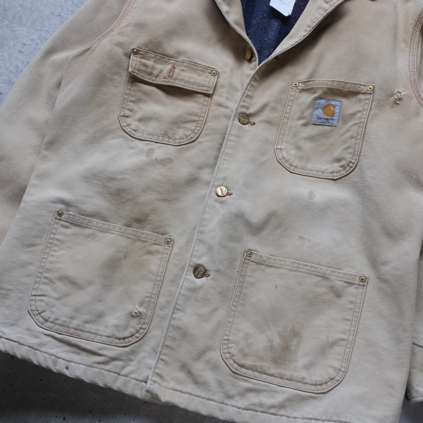 Vintage 90s Carhartt Blanket Lined Work Jacket - L