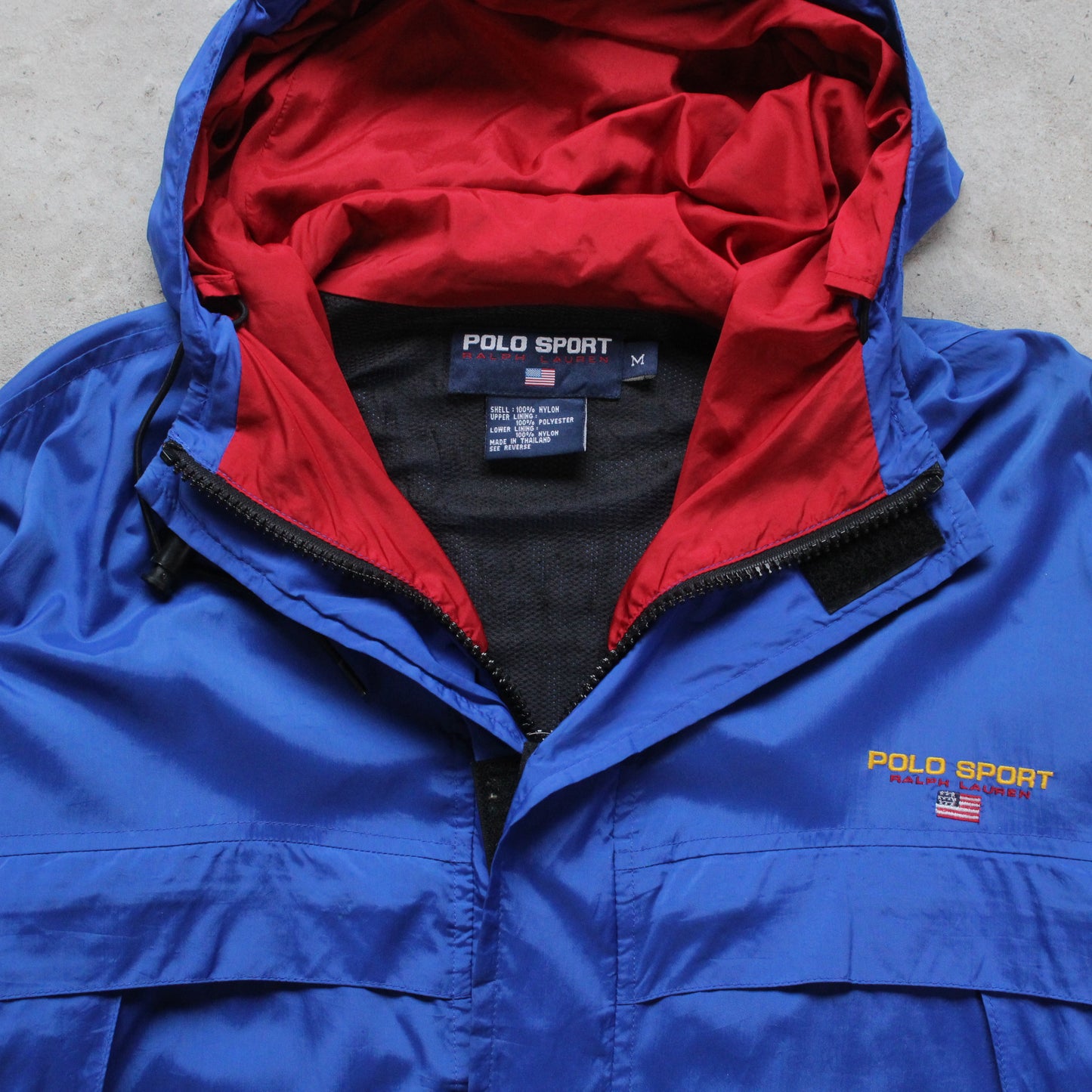 Vintage 90s Polo Sport Ralph Lauren Hooded Jacket - M