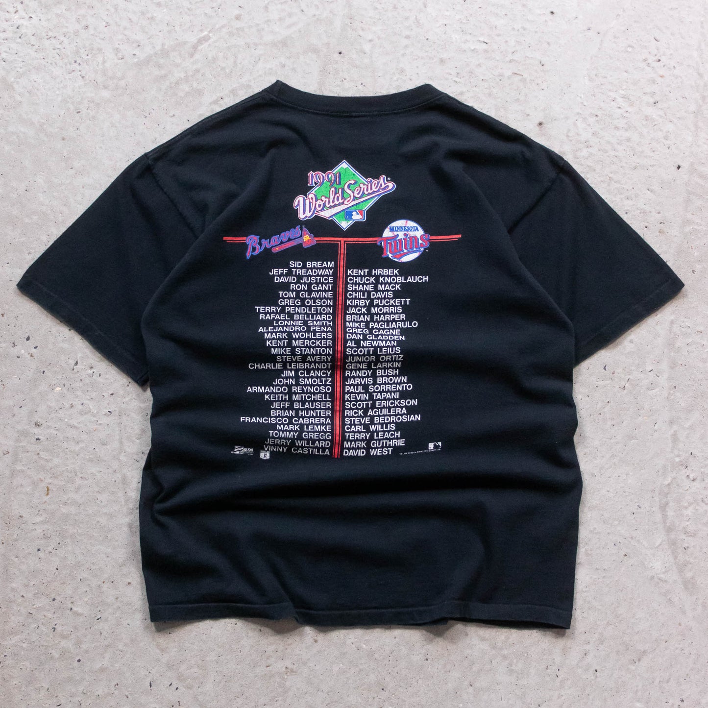 Braves vs Twins MLB World Series Salem Tee - 1991 (L)