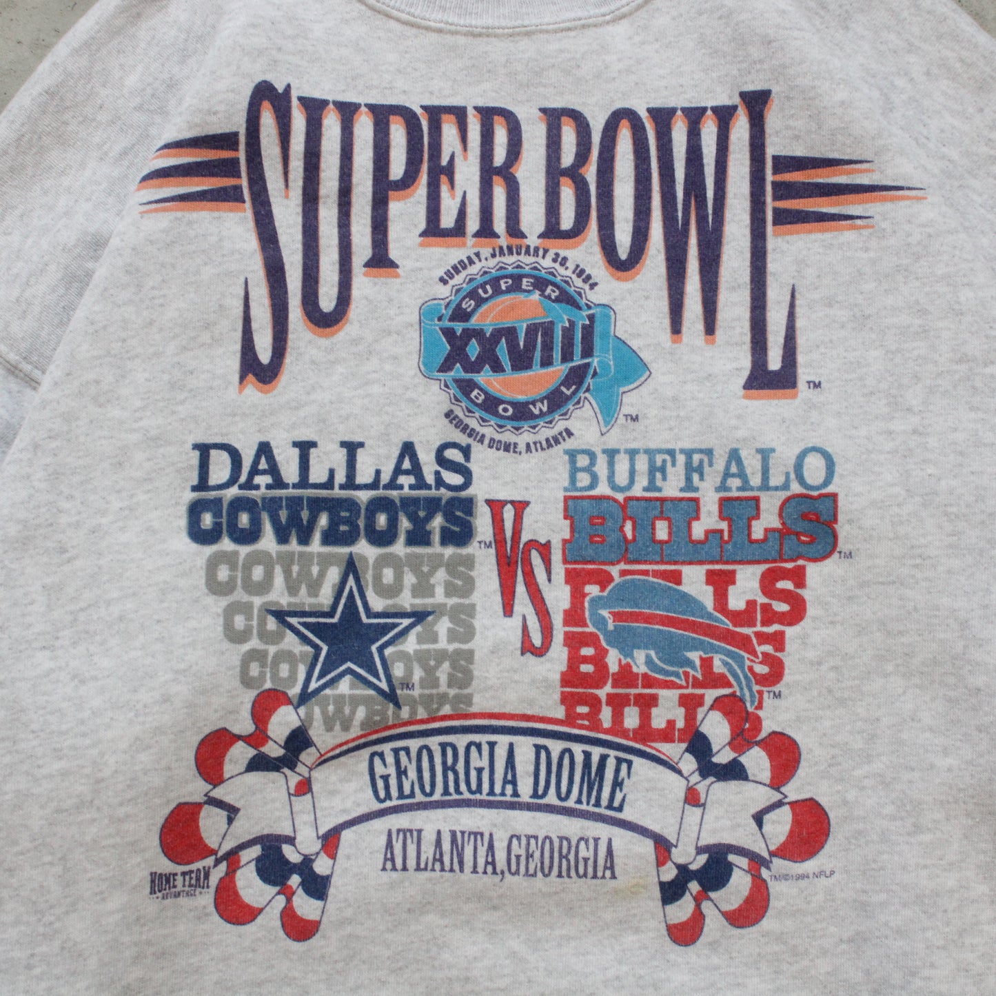 Vintage 1994 Cowboys vs Bills Super Bowl NFL Sweatshirt - XL