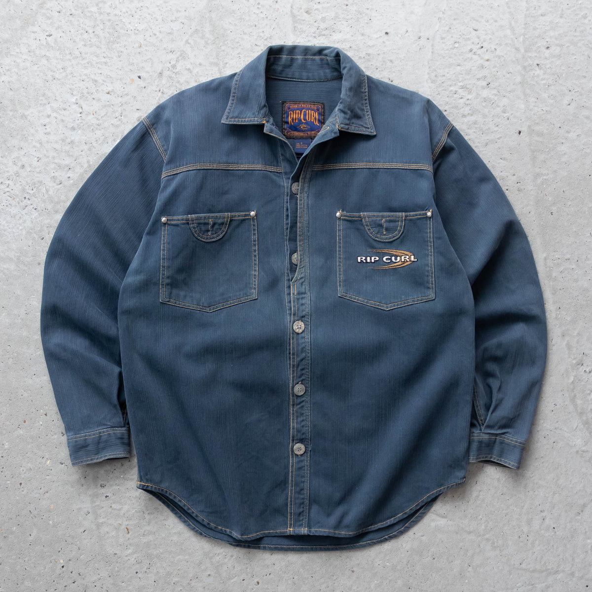 Rip Curl Embroidered Logo Textured Overshirt – 90s (S)