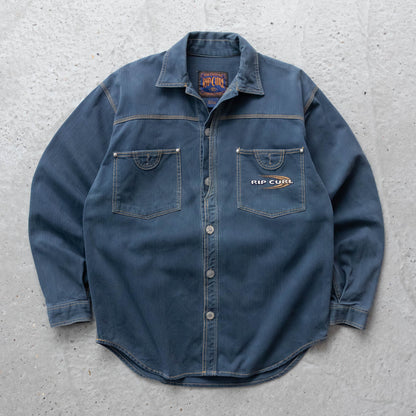 Rip Curl Embroidered Logo Textured Overshirt – 90s (S)