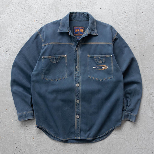 Rip Curl Embroidered Logo Textured Overshirt – 90s (S)