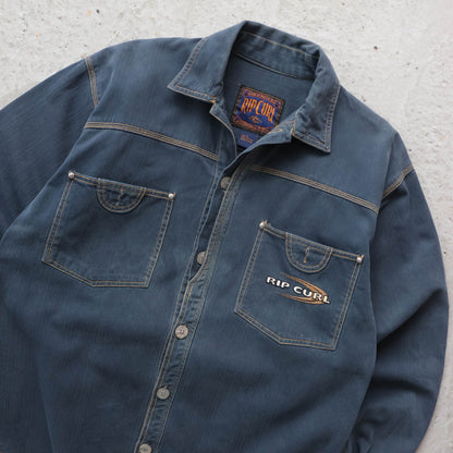 Rip Curl Embroidered Logo Textured Overshirt – 90s (S)