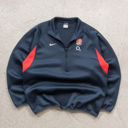 England Rugby Nike 1/4 Zip Fleece Pullover - 2000s (L)