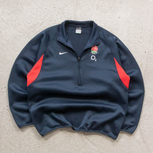 England Rugby Nike 1/4 Zip Pullover Jacket - 2000s (L)