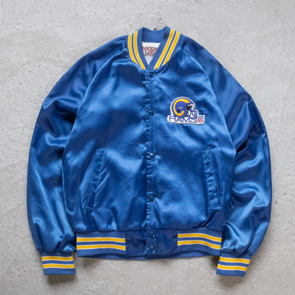 Vintage 80s L.A Rams Satin NFL Bomber Jacket - M