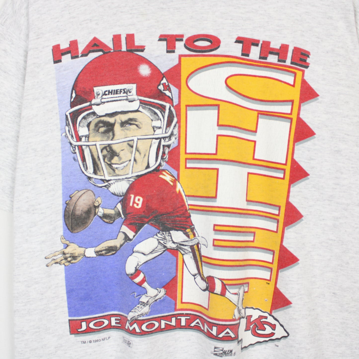 Vintage 1993 Joe Montana Kansas City Chiefs NFL Tee - L