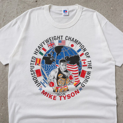 Vintage 80s Mike Tyson Heavyweight Champion Boxing Tee - L