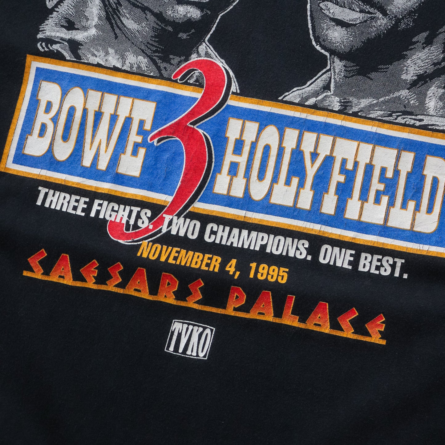 Vintage 1995 Evander Holyfield vs Riddick Bowe III Boxing Tee - L - AL Vintage