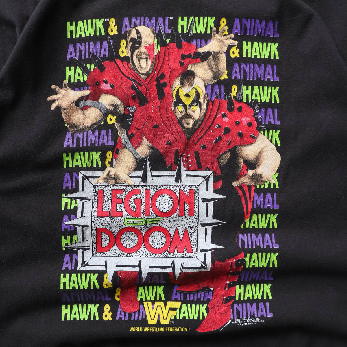 Legion of Doom Animal & Hawk WWF Euro Tee - 1991 (L)
