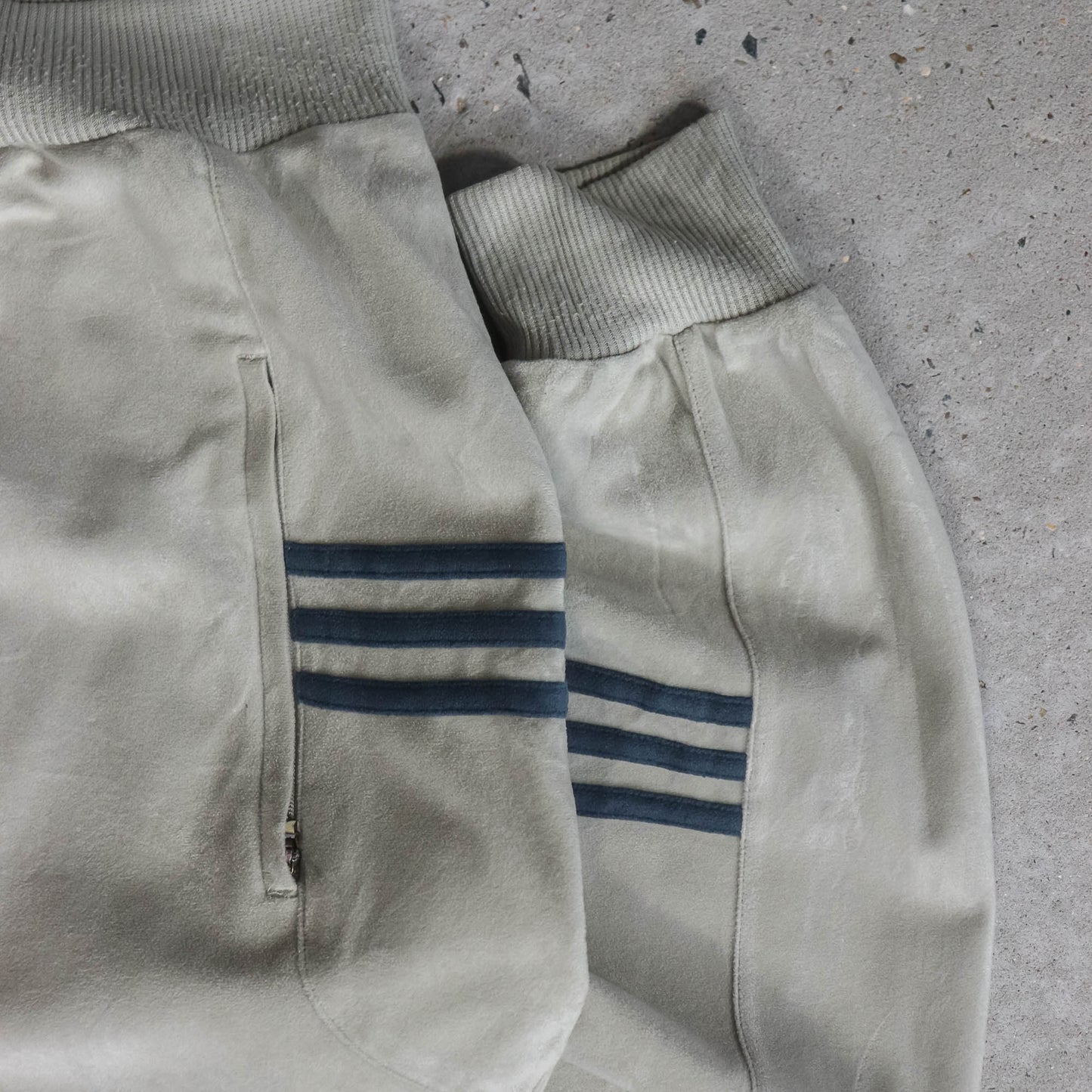Adidas 3-Stripe Velour Track Jacket - 90s (S)