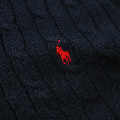 Polo Ralph Lauren Cable Knit Zip-Up Sweater - 2000s (L)