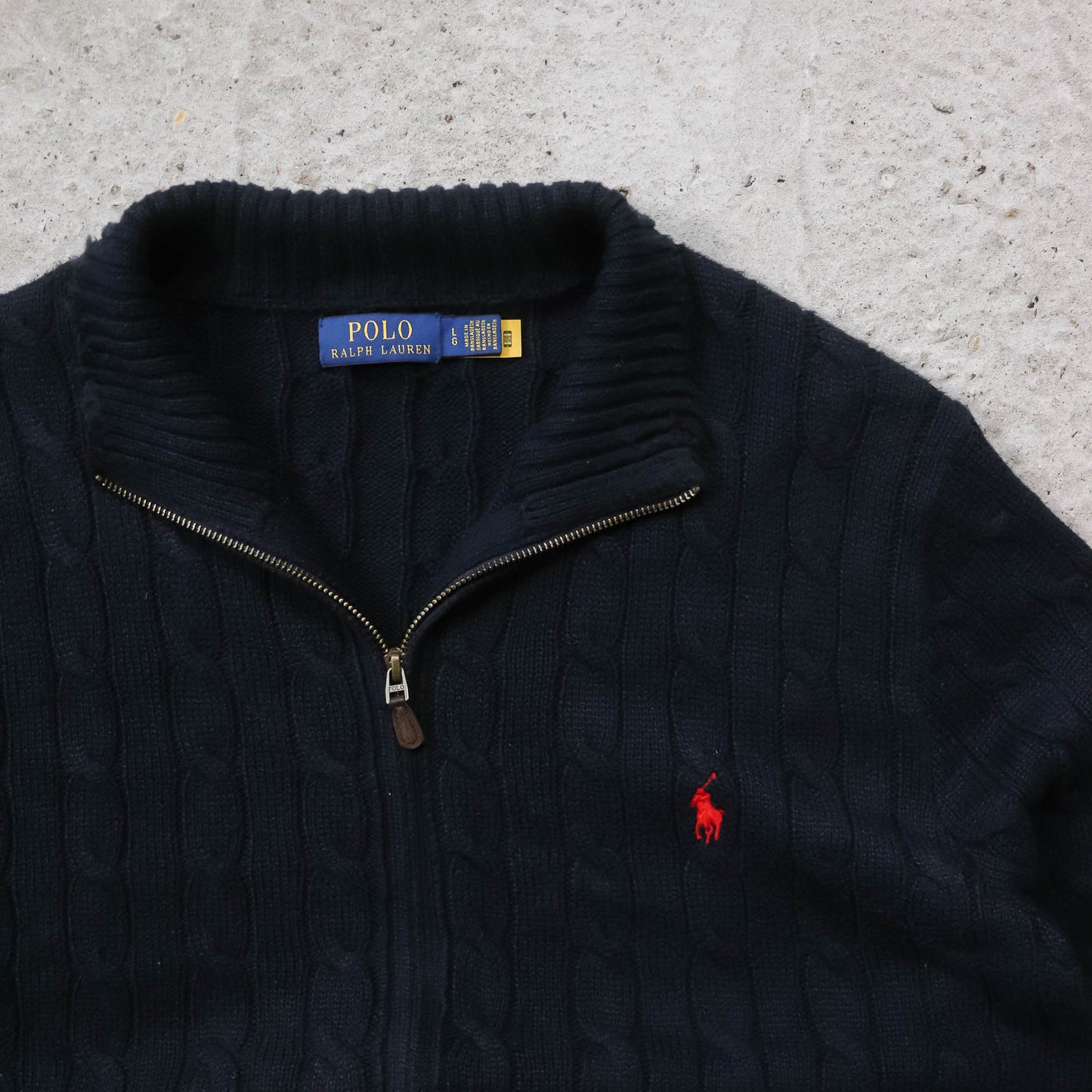 Polo Ralph Lauren Cable Knit Zip-Up Sweater - 2000s (L)