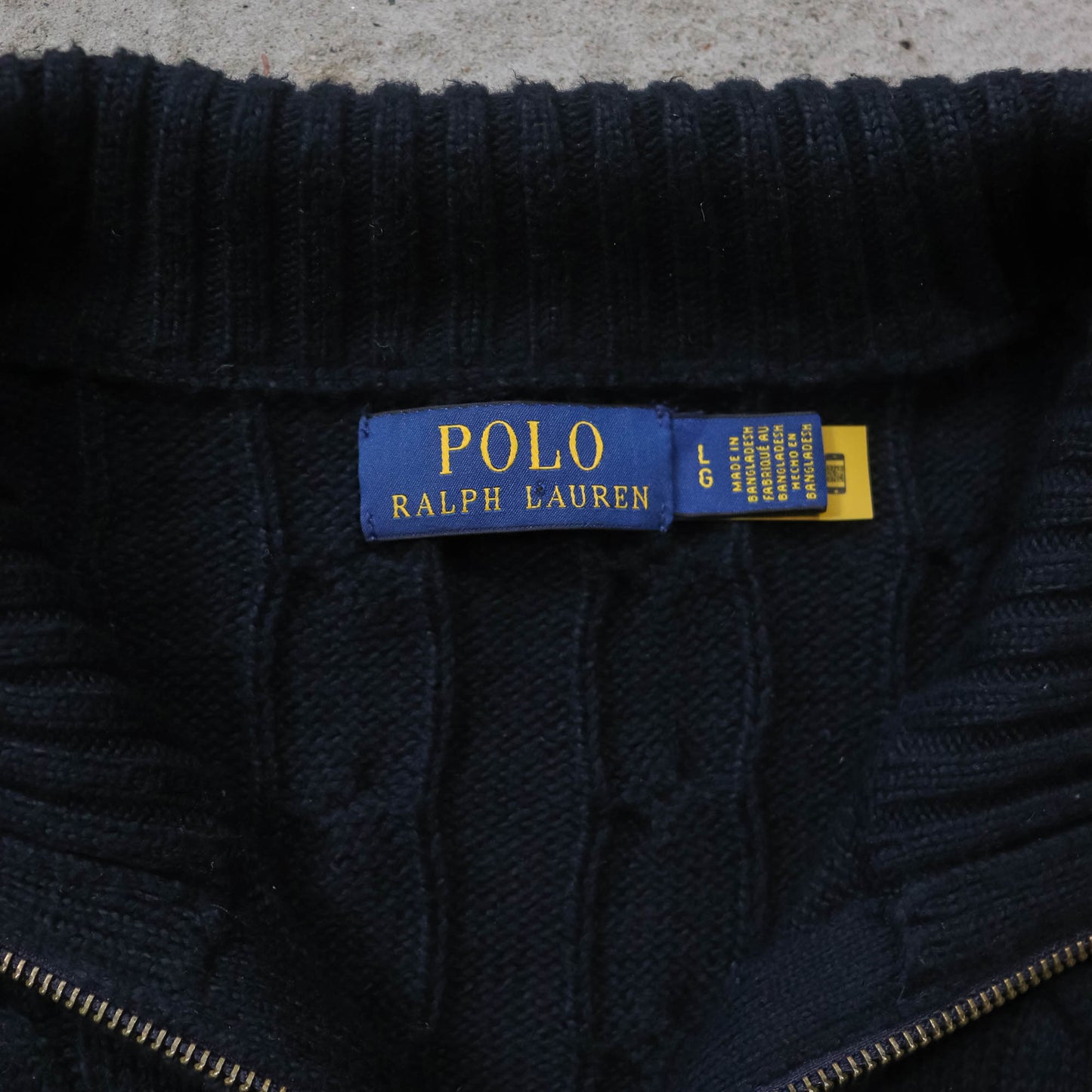 Polo Ralph Lauren Cable Knit Zip-Up Sweater - 2000s (L)