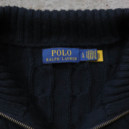 Polo Ralph Lauren Cable Knit Zip-Up Sweater - 2000s (L)