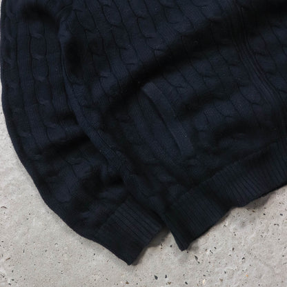 Polo Ralph Lauren Cable Knit Zip-Up Sweater - 2000s (L)