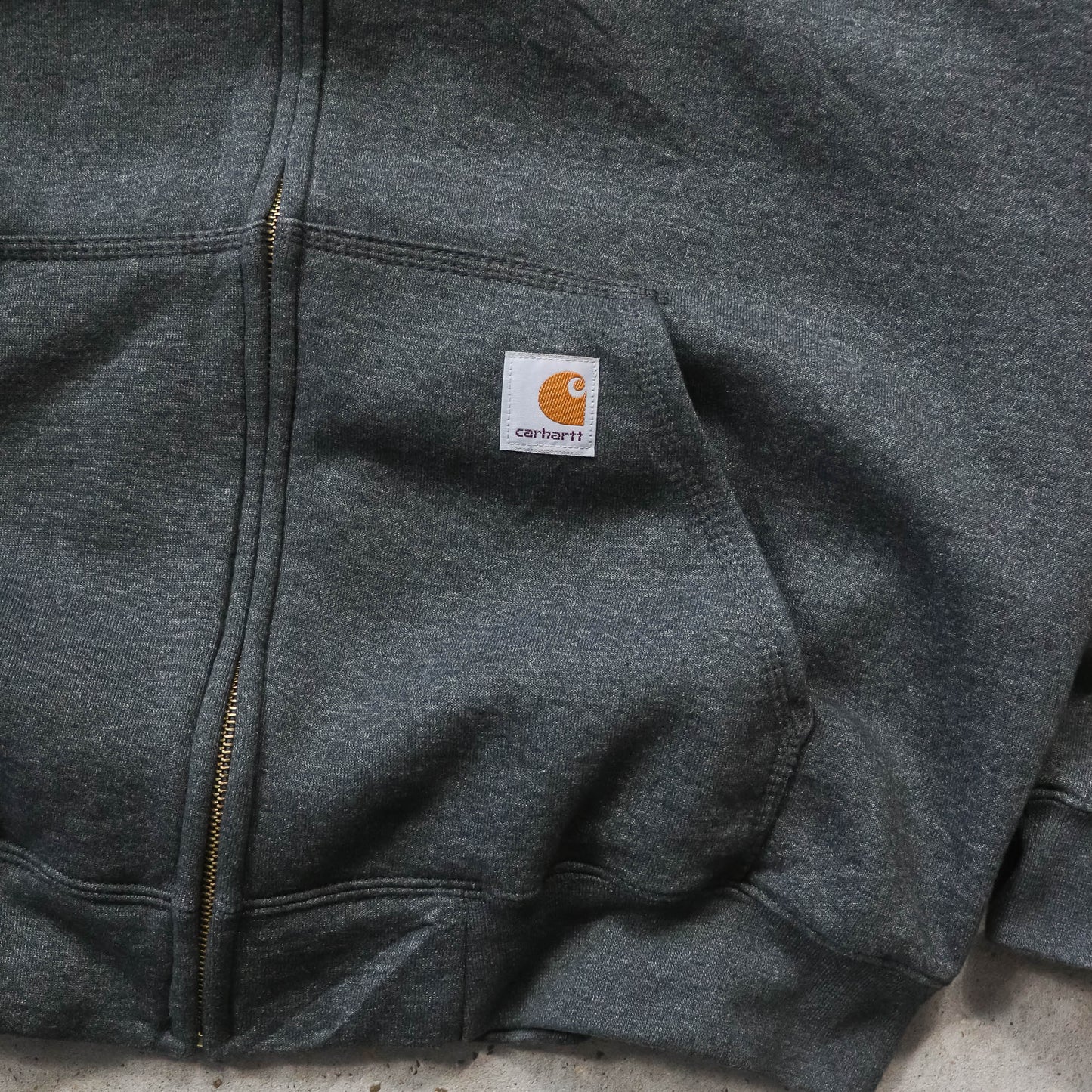 Carhartt Logo Patch Zip-Up Hoodie - 2000s (L)