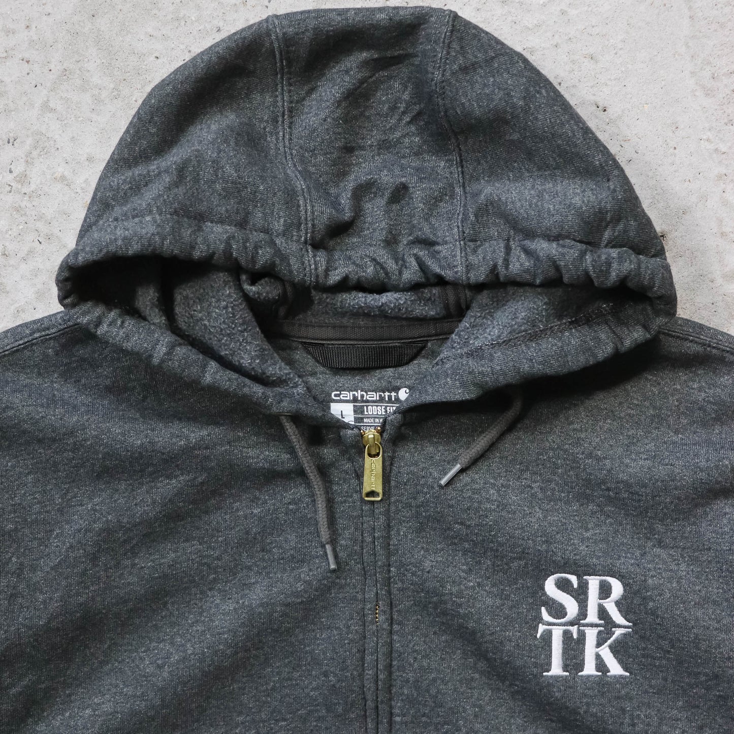 Carhartt Logo Patch Zip-Up Hoodie - 2000s (L)