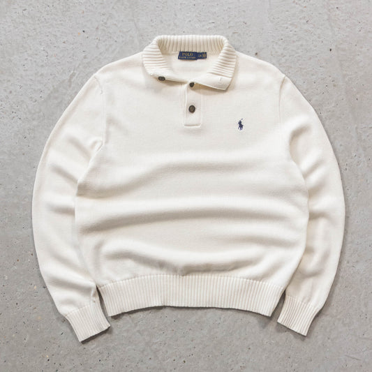 Polo Ralph Lauren Henley Collared Knit Sweater - 2000s (L)