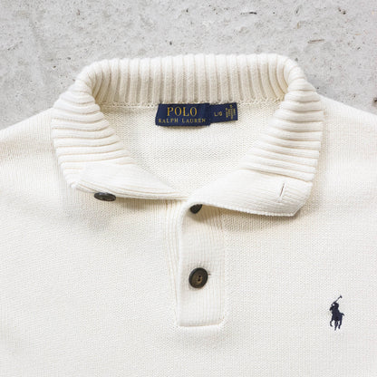 Polo Ralph Lauren Henley Collared Knit Sweater - 2000s (L)
