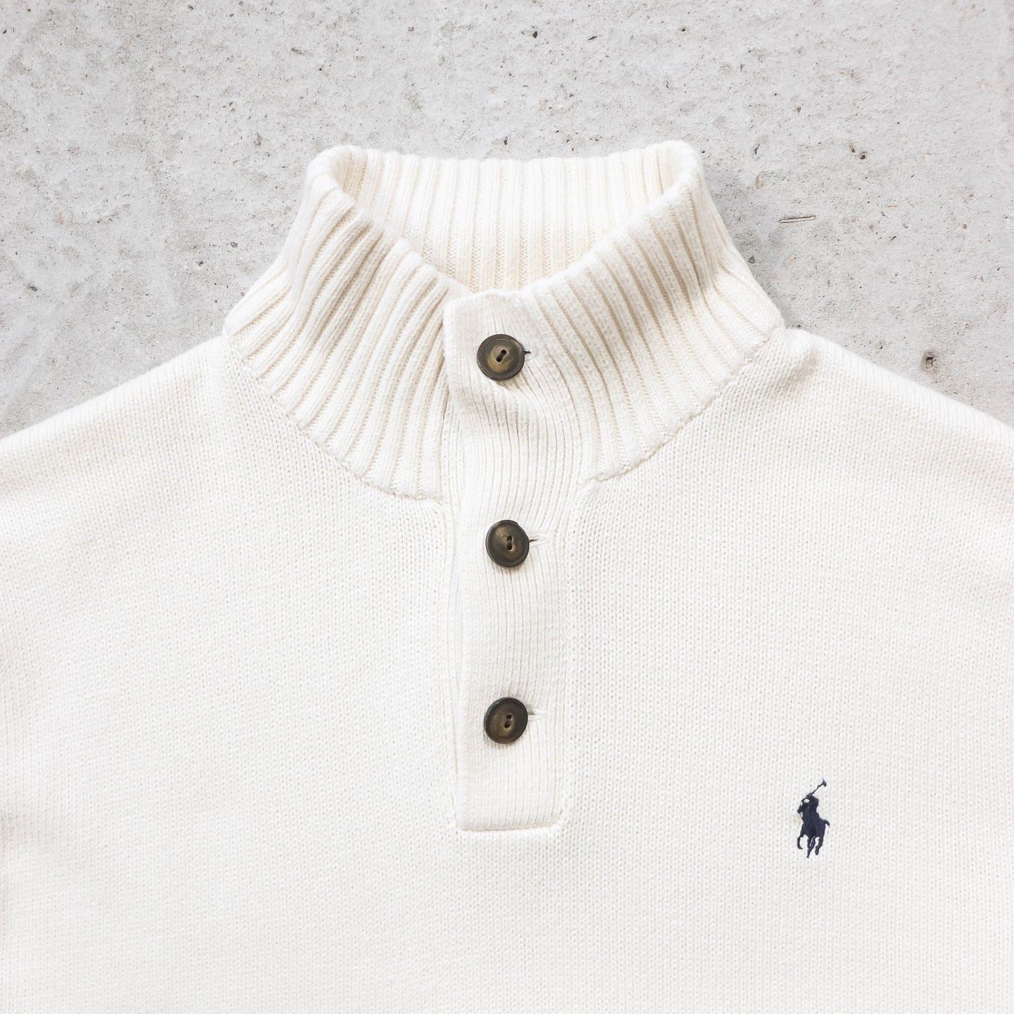 Polo Ralph Lauren Henley Collared Knit Sweater - 2000s (L)