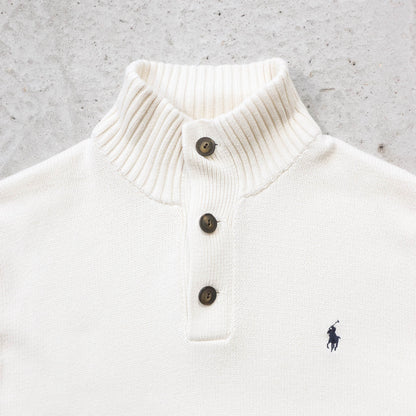 Polo Ralph Lauren Henley Collared Knit Sweater - 2000s (L)